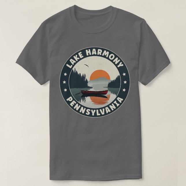 T-shirt Coucher de soleil du lac Harmony Pennsylvanie (Design devant)