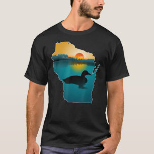 T-shirt Coucher de soleil du Loon du Wisconsin