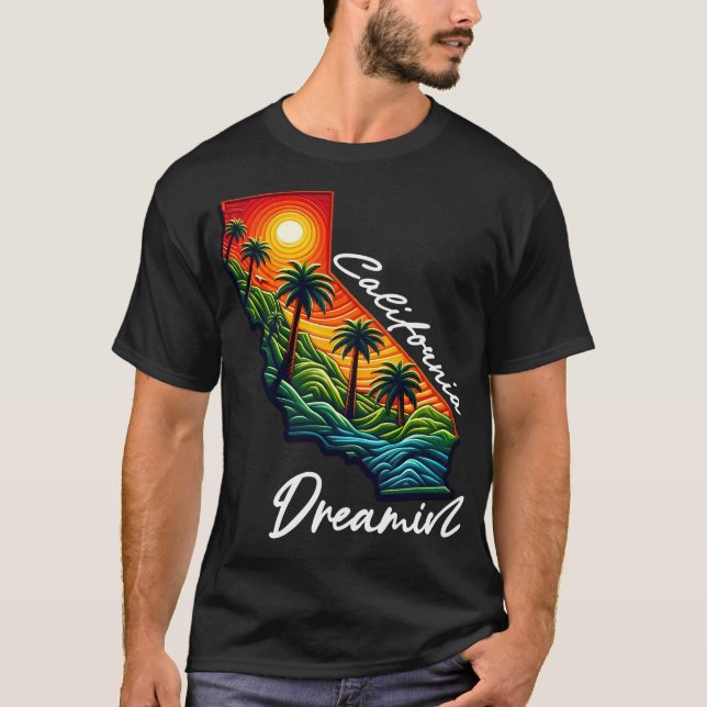 T-shirt Coucher de soleil du rêve californien (Devant)