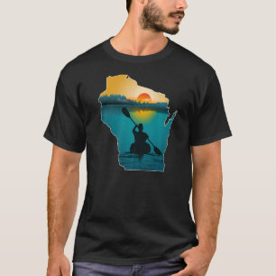 T-shirt Coucher de soleil du Wisconsin Kayaking