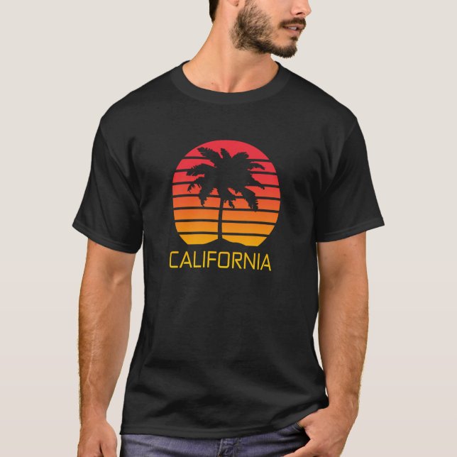 T-shirt Coucher de soleil en Californie (Devant)