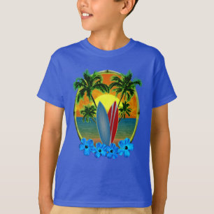 T-shirt Coucher De Soleil Et Planches De Surf