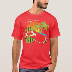 T-shirt Coucher de soleil exotique Funny Melon Lunettes de
