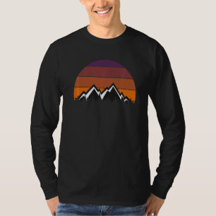 T-shirt Coucher de soleil extérieur Montagnes de style Vin