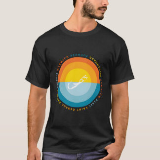 T-shirt Coucher de soleil graphique des Bermudes