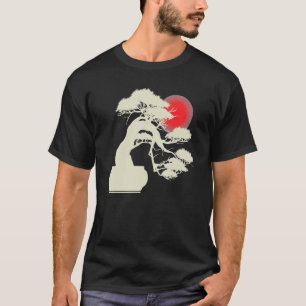 T-shirt Coucher de soleil japonais Japon Zen Arbre Bonsaï