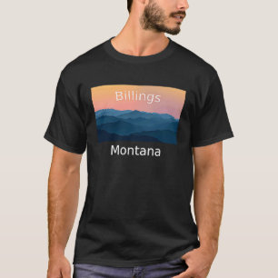 T-shirt coucher de soleil montagne Billings Montana ville 