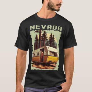 T-shirt Coucher de soleil Nevada rétro vintage camping ran
