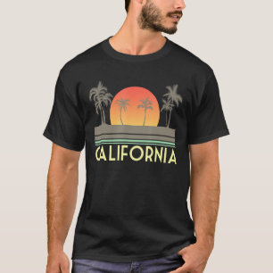 T-shirt Coucher de soleil Palmiers Cali Vacances d'été Ret