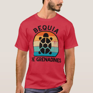 T-shirt Coucher de soleil rétro Bequia The Grenadines avec
