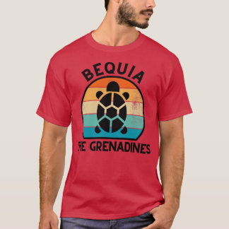 T-shirt Coucher de soleil rétro Bequia The Grenadines avec