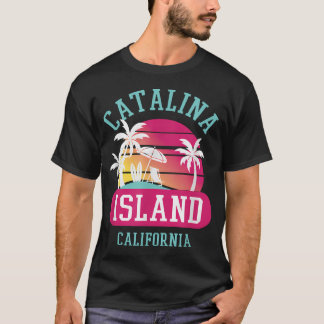 T-shirt Coucher de soleil rétro cool sur l'île de Catalina