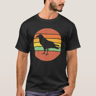 T-shirt Coucher de soleil rétro Corbeau