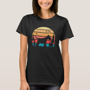 T-shirt Coucher de soleil rétro de Chien Chien Chien Choue