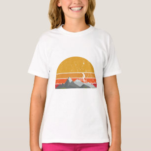 T-shirt Coucher de soleil rétro en VTT les années 70 vélo 