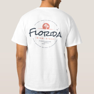 T-shirt Coucher de soleil rétro Floride Miami Beach Palmie