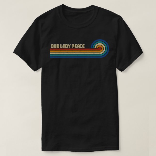 T-shirt Coucher de soleil rétro pour la paix de notre Dame (Design devant)