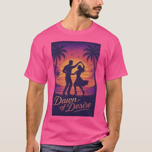 T-shirt Coucher de soleil romantique avec Dancers (Devant)