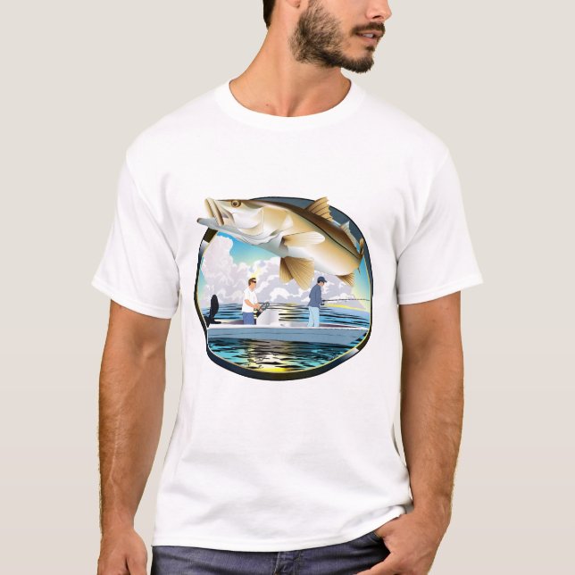 T-shirt Coucher de soleil Snook Fishing (Devant)