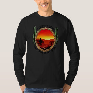 T-shirt Coucher de soleil sur cactus du désert sur la rout