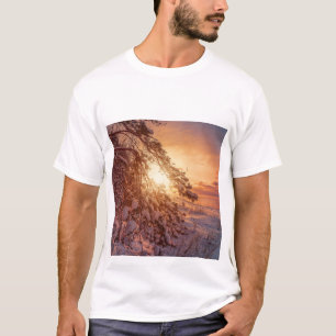T-shirt Coucher de soleil sur la mer et le pin