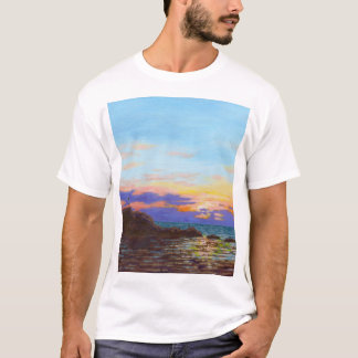 T-shirt Coucher de soleil sur la plage de Perranporth
