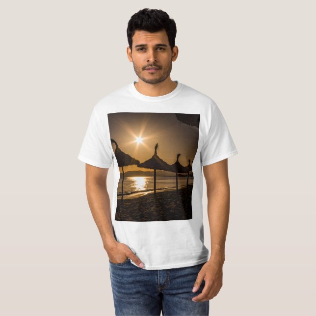T-shirt Coucher de soleil sur la plage, Majorque, Espagne (Devant entier)