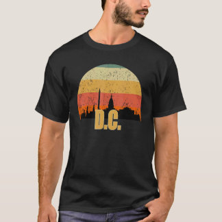 T-shirt Coucher de soleil sur la silhouette de Washington 