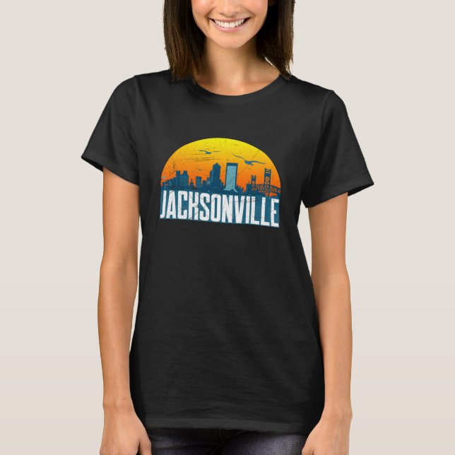 T-shirt Coucher de soleil sur le centre-ville de Jacksonvi (Devant)