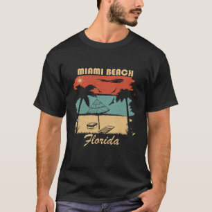T-shirt Coucher de soleil vintage Miami Beach Floride