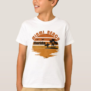 T-shirt Coucher de soleil vintage Miami Beach Floride