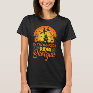T-shirt Coucher de soleil vintage Mon chien caniche standa