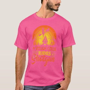T-shirt Coucher de soleil vintage Mon Rough Collie Dog fai