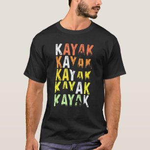 T-shirt Coucher de soleil Vintage rétro Kayak empilé Kayak