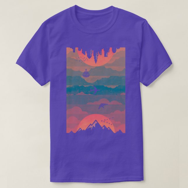T-shirt Coucher du soleil (Design devant)
