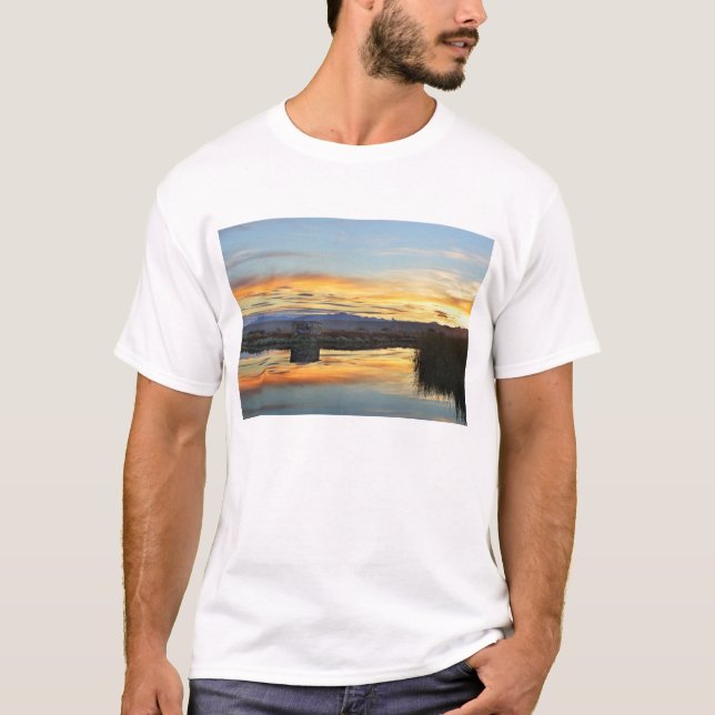 T-shirt Coucher du soleil de Laguna Nimez, EL Calafate, (Devant)