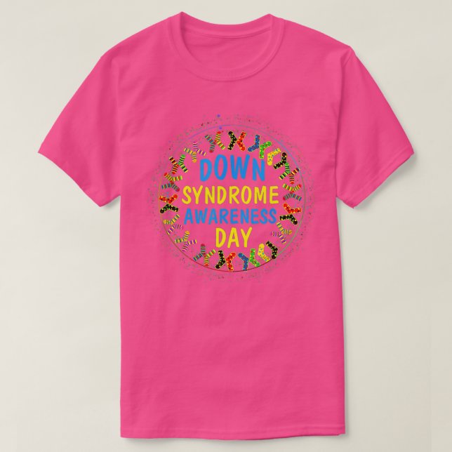 T-shirt Couches de jour de sensibilisation au syndrome de  (Design devant)