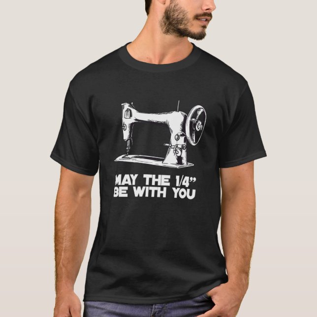 T-shirt Coudre humour Puisse le 14 être avec vous coudre (Devant)