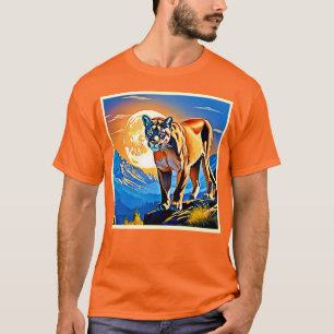 T-shirt Cougar de montagne : Majesté du coucher du soleil