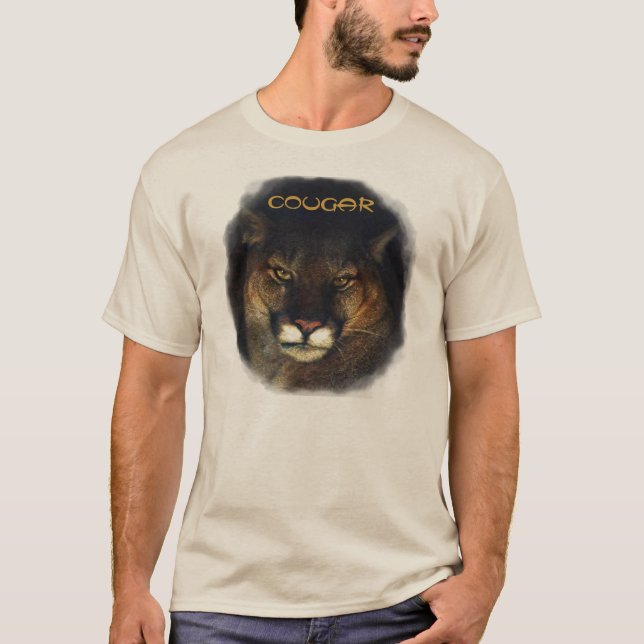 T-shirt Cougar Mountain Lion Big Cat Peinture 3 (Devant)
