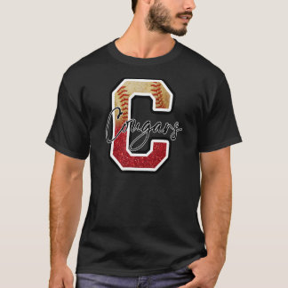 T-shirt Cougars Baseball Team Mascot Pride School Spiritue
