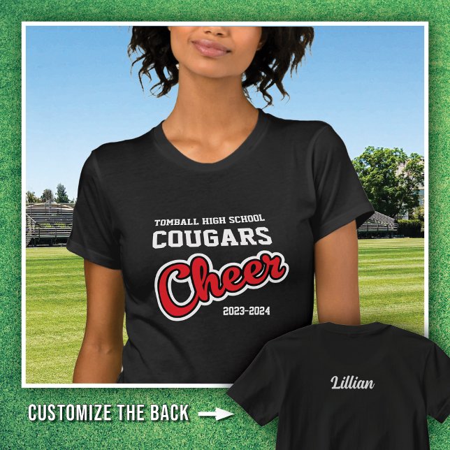 T-shirt Cougars de l'école secondaire Black Tomball Cheer  (Créateur téléchargé)