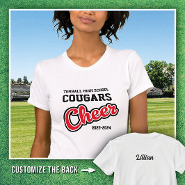 T-shirt Cougars du lycée de Tomball blanc Cheer 2023-2024