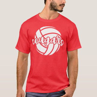 T-shirt Cougars Volleyball Team Mascot School Spirit Game 