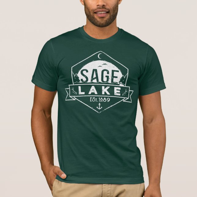 T-shirt couleur 1 couleur Patiné Sage Lake (Devant)