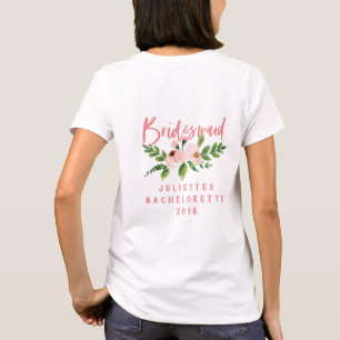T-shirt couleur aquarelle fleurie rose vif