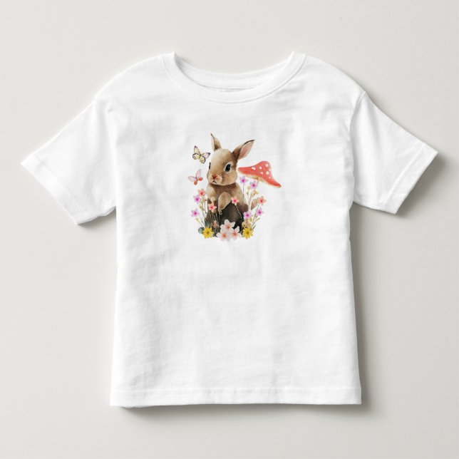 T-shirt Couleur Aquarelle Jolie Bunny Toddler (Devant)