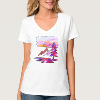 T-shirt couleur Aquarelle "Vibrant Wilderness"