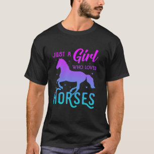 T-shirt Couleur arc-en-ciel Cheval animal sauvage Juste un