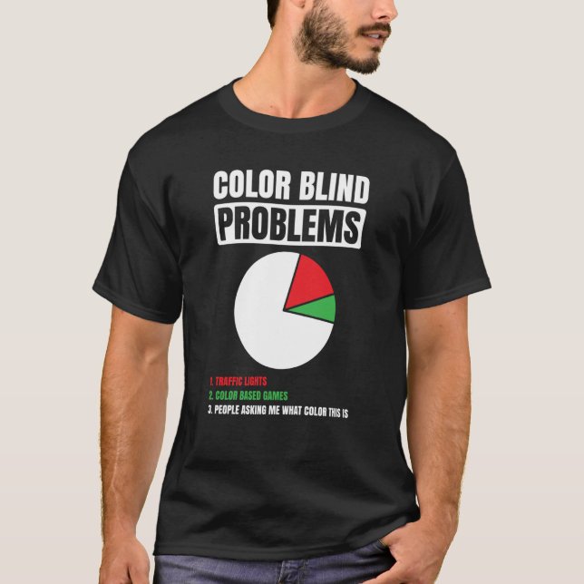 T-shirt Couleur Aveugle pour les personnes aveugles Rouge  (Devant)